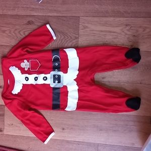 "Holiday Time" unisex Santa onesie pajama with feet